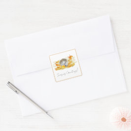Egel In Herfstbladeren Vierkante Sticker