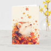 Egel in het hart van de Herfst Kaart (Gele Bloem)