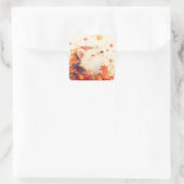 Egel in het hart van de Herfst Vierkante Sticker (Tas)