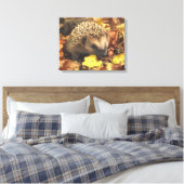 Egel in het najaar canvas afdruk (Insitu (Slaapkamer))