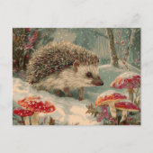 Egel in het winterbos briefkaart (Voorkant)