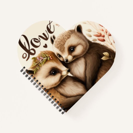 egel in liefde poster notitieboek (Voorkant)