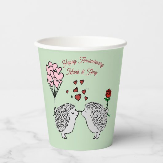 Egel jubileum papieren bekers (Voorkant)