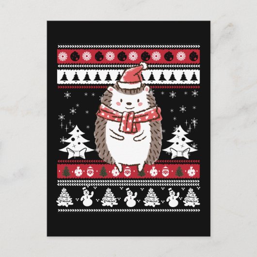 Egel kerst briefkaart (Voorkant)