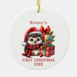 Egel kerst keramisch ornament