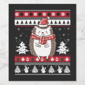 Egel kerst wijn etiket (Enkel label)