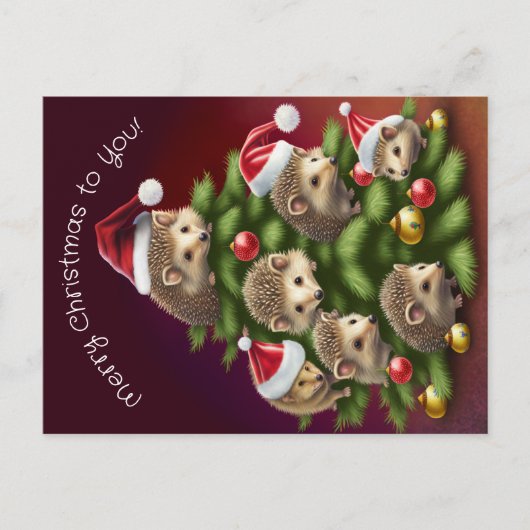 Egel Kerstboom Ansichtkaart Briefkaart (Voorkant)