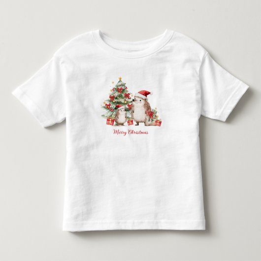 Egel Kerstboom Geschenk Kinderen Kinder Shirts (Voorkant)