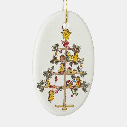 Egel kerstboom keramisch ornament (Rechts)