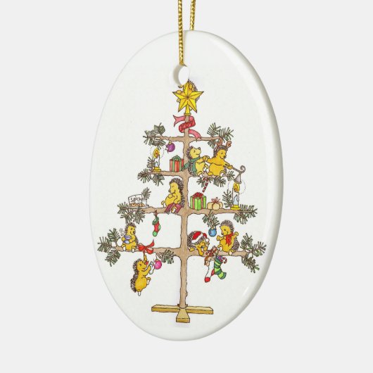 Egel kerstboom keramisch ornament (Links)