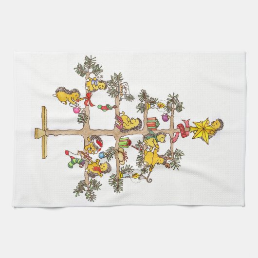 Egel kerstboom theedoek (Horizontaal)
