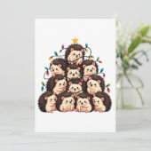 Egel Kerstboom Vrolijk Kerstfeest Kaart (Staand voorkant)