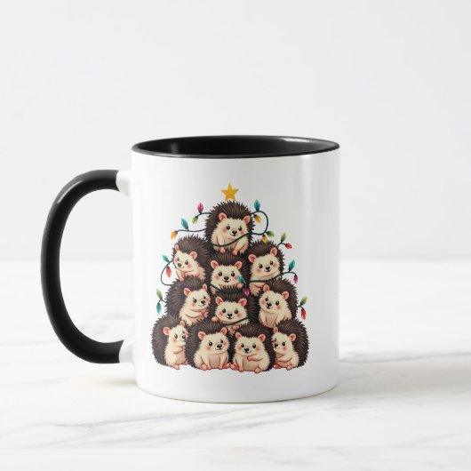 Egel Kerstboom Vrolijk Kerstfeest Mok (Links)