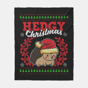 Egel Kerstmis met lelijke kerstfeestdagen Fleece Deken
