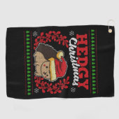 Egel Kerstmis met lelijke kerstfeestdagen Golfhanddoek (Horizontaal)