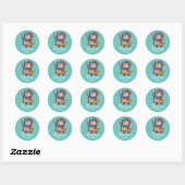 Egel Kerstmis Snowy Winter Holiday Ronde Sticker (Vel)