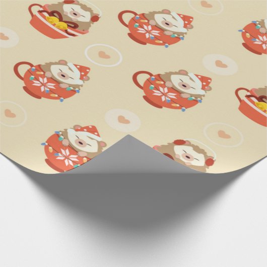 Egel-kerstpatroon Cadeaupapier (Hoek)