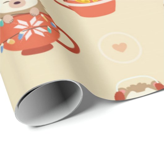 Egel-kerstpatroon Cadeaupapier (Rol Hoek)