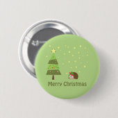 Egel-kerstscène Ronde Button 5,7 Cm (Voorkant /achterkant)