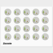 Egel-kerstscène Ronde Sticker (Vel)