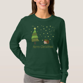Egel kerstscene t-shirt