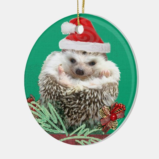 Egel kerstversiering keramisch ornament (Links)