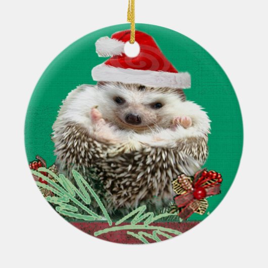 Egel kerstversiering keramisch ornament (Achterkant)