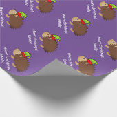 Egel-kind met kerst omhuld egel cadeaupapier (Hoek)