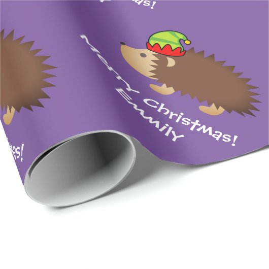 Egel-kind met kerst omhuld egel cadeaupapier (Rol Hoek)