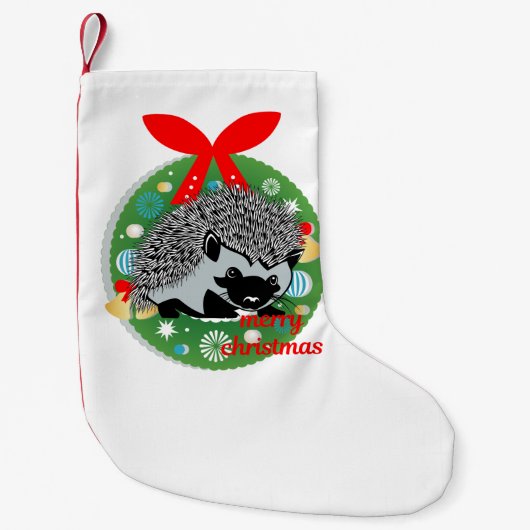 egel knutselen voor kerst kleine kerstsok (Voorkant)
