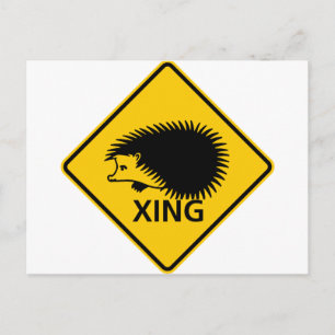 Egel kruiste wegteken briefkaart