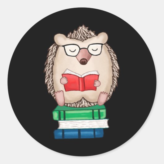 Egel Lezen Boek Ronde Sticker (Voorkant)