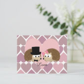 Egel-liefde met hart briefkaart (Staand voorkant)