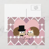 Egel-liefde met hart briefkaart (Voorkant / Achterkant)