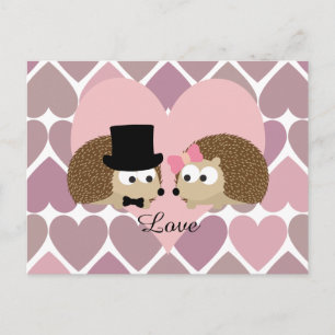 Egel-liefde met hart briefkaart