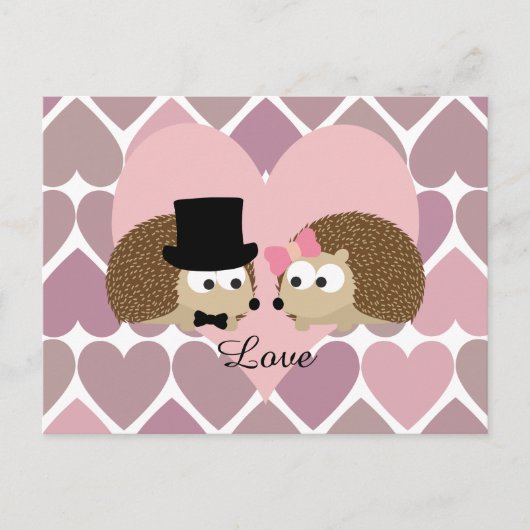 Egel-liefde met hart briefkaart (Voorkant)