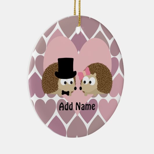 Egel-liefde met hart keramisch ornament (Rechts)