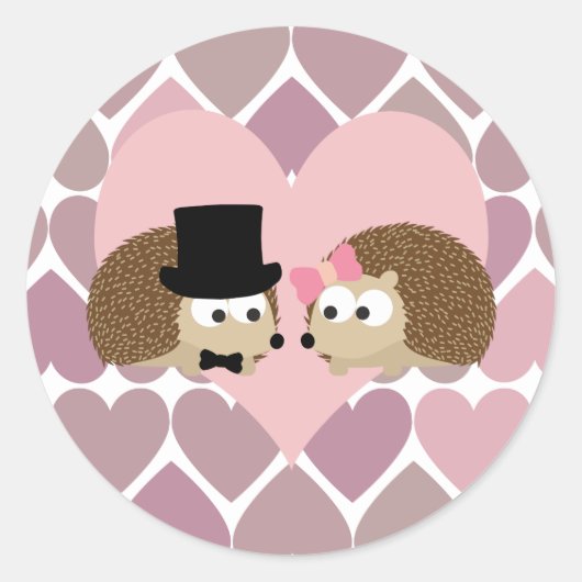 Egel-liefde met hart ronde sticker (Voorkant)