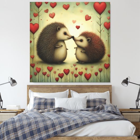 Egel Love 1 Canvas Afdruk (Insitu (Slaapkamer))