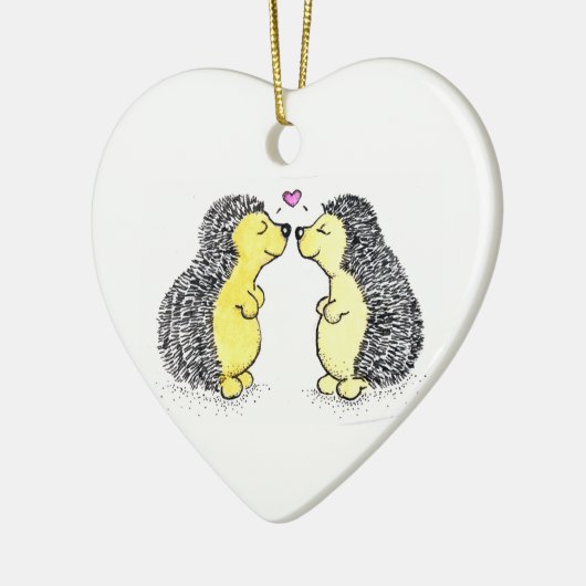 Egel Love Keramisch Ornament (Links)