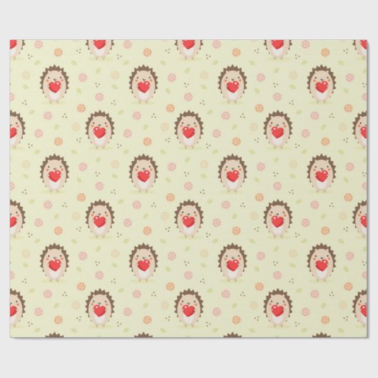 Egel Love Pattern Cadeaupapier (Vlak)