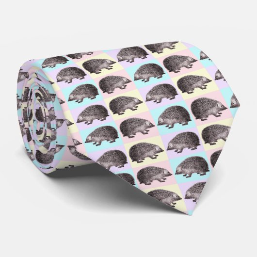 Egel Lover's Stropdas - Roze Aqua Yellow Backgroun (Opgerold)