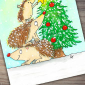 Egel Merry briefkaart met kerstmis door N. Janes