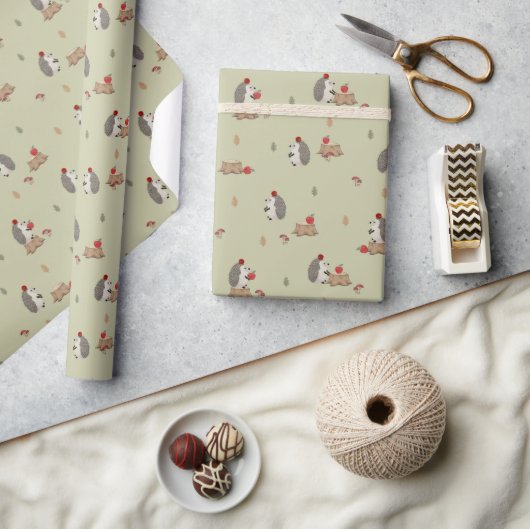 Egel met appels cadeaupapier (Crafts)