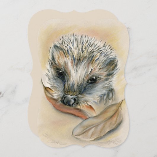 Egel met Autumn Leaves Birthday Party Kaart (Voorkant / Achterkant)