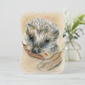 Egel met Autumn Leaves Birthday Party Kaart (Staand voorkant)