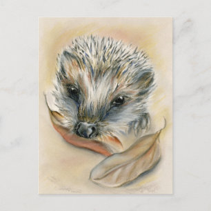 Egel met Autumn Leaves Briefkaart