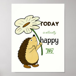 Egel met bloem poster