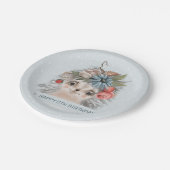 Egel met bloemen papieren bordje (Gekanteld)