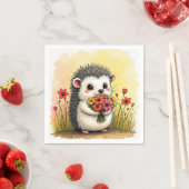 egel met bloemenboeket servet (Insitu)